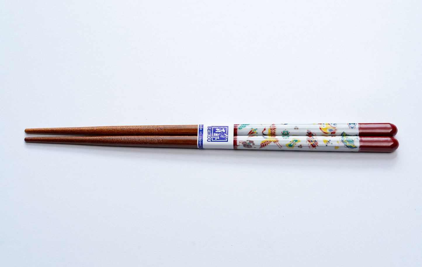 Seikou Kiln Kutani Iroe Wakasa Lacquer Chopsticks - Plum Chrysanthemum (Dishwasher safe)