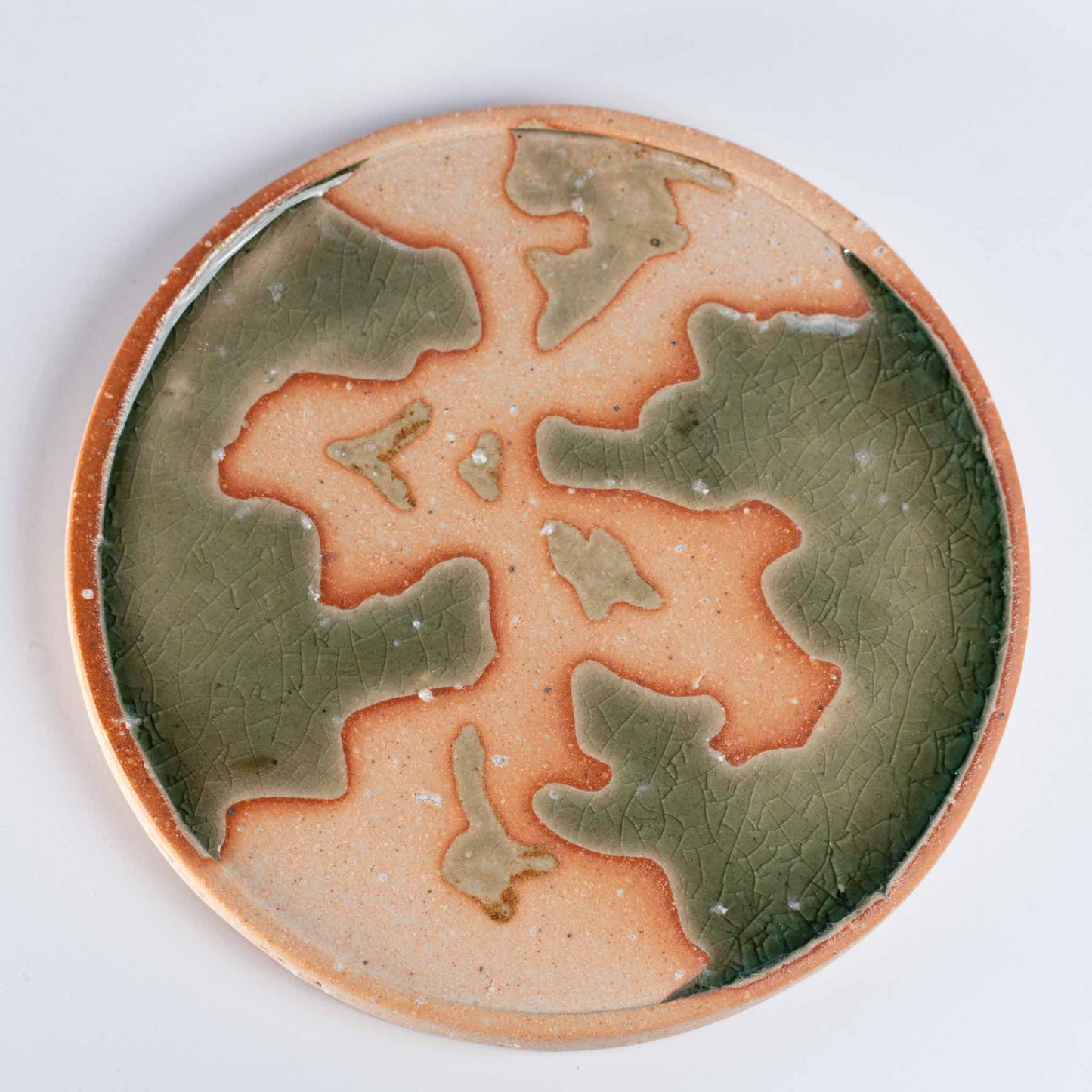 Meizan Kiln Old Shigaraki Plate - Green Glaze