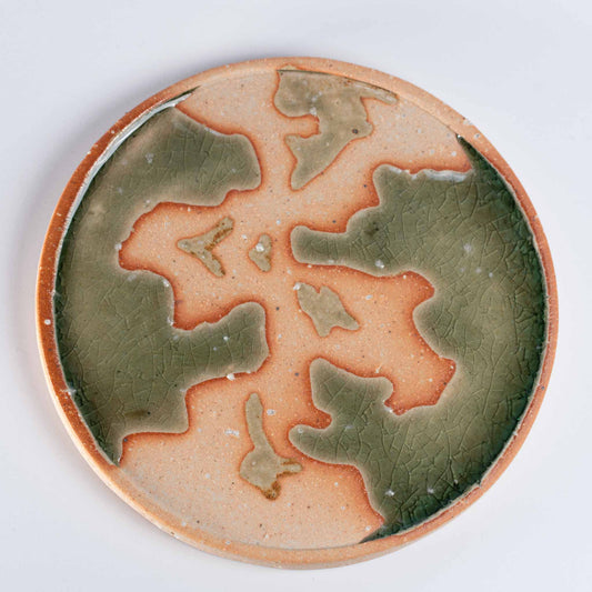 Meizan Kiln Old Shigaraki Plate - Green Glaze