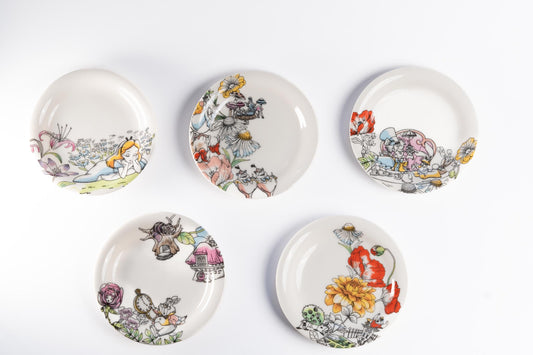 Disney Alice in Wonderland Small Plates (Set of 5)