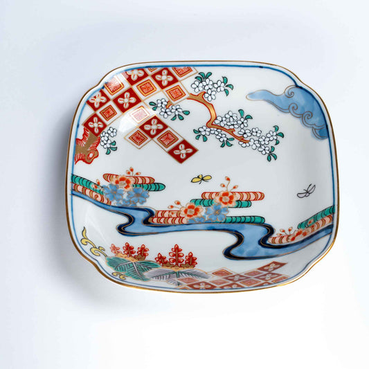 Kuro Hayashi Old Imari Flowing Water Square Plate