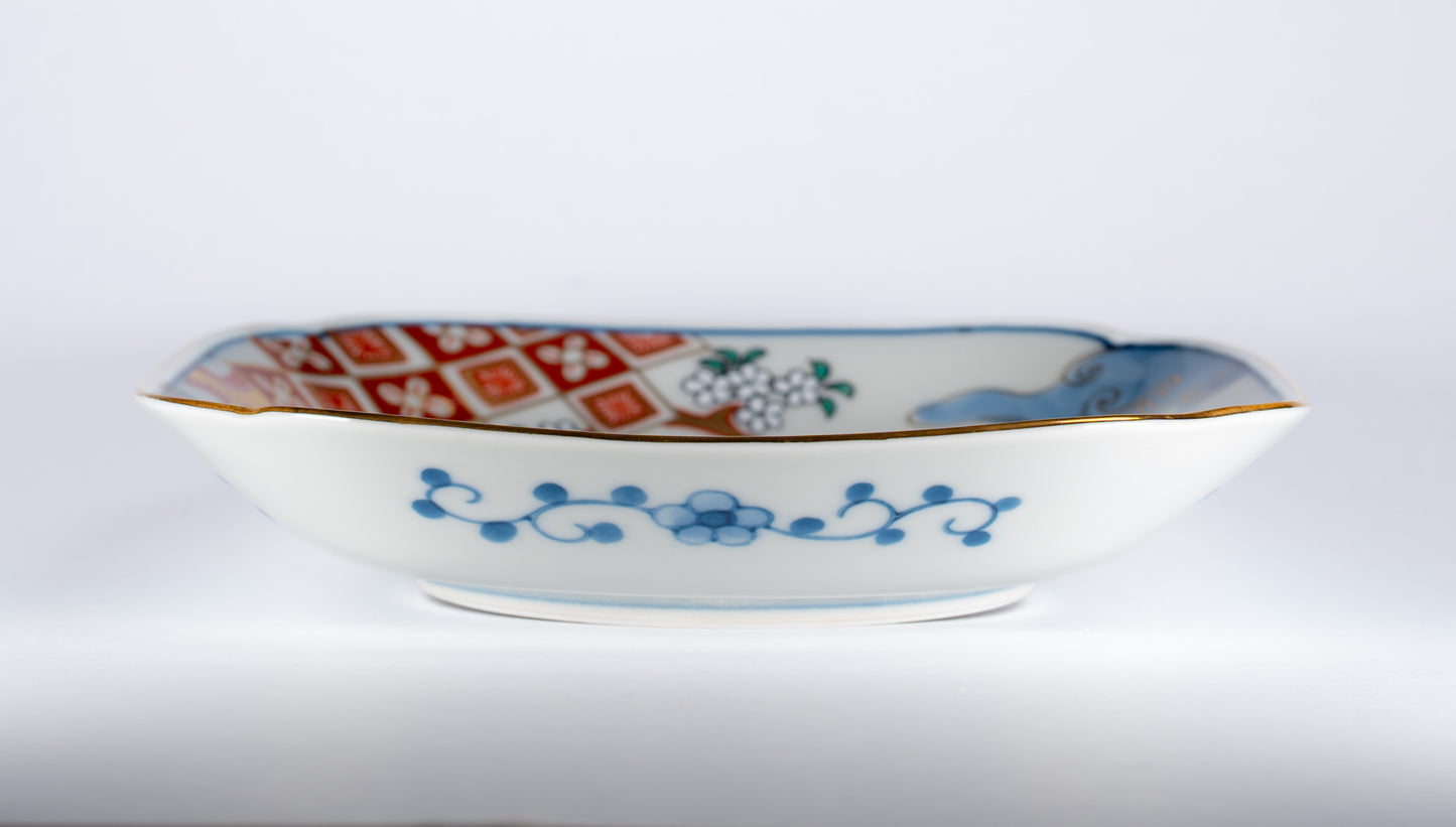 Kuro Hayashi Old Imari Flowing Water Square Plate