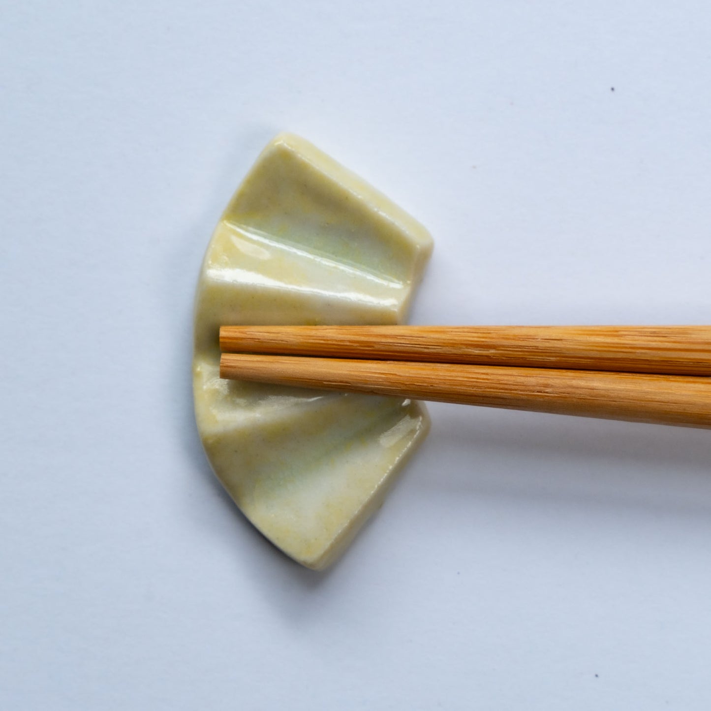 Confectionery wooden shaped lucky chopstick rest (Yellow Fan)