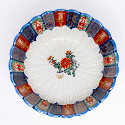 Rinkuro Kiln Old Imari Dyed brocade crest bowl
