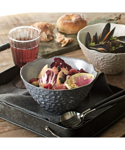 Aito Seisakusho Grey Floral Pattern Bowl- Large